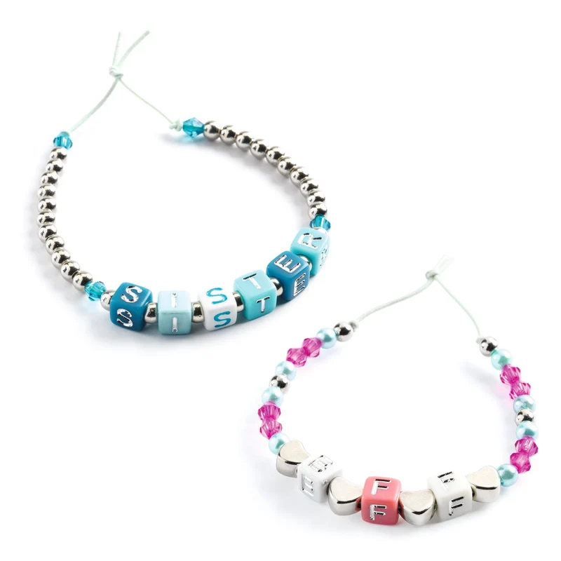 Set zum Basteln von Schmuck - Silberne Buchstaben