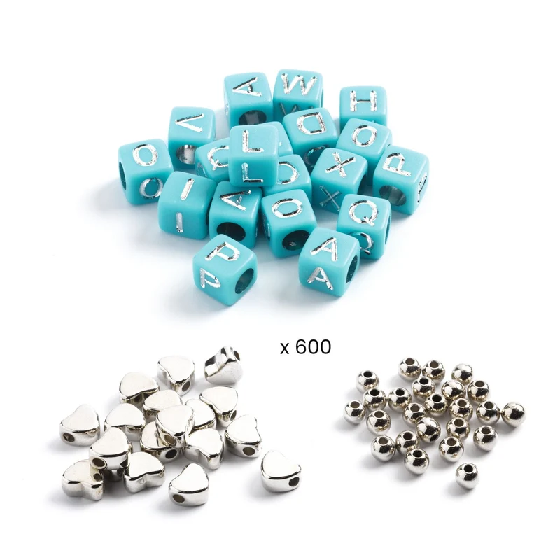 Set zum Basteln von Schmuck - Silberne Buchstaben