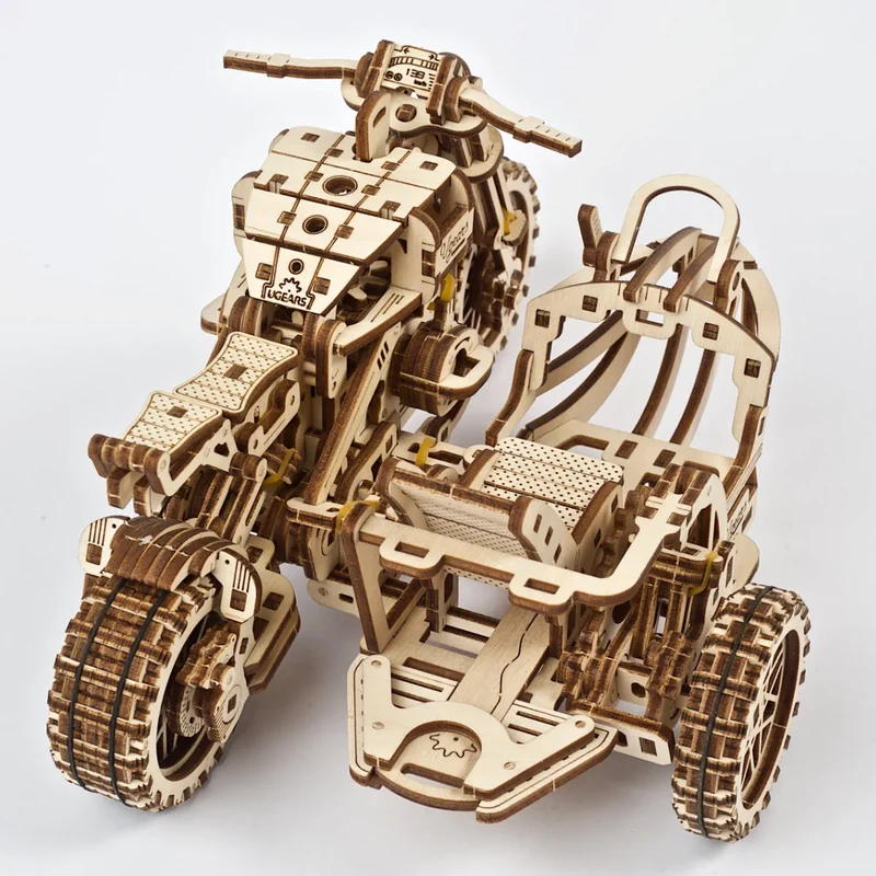 UGEARS 70137 - Scrambler UGR - 10 mit Beiwagen