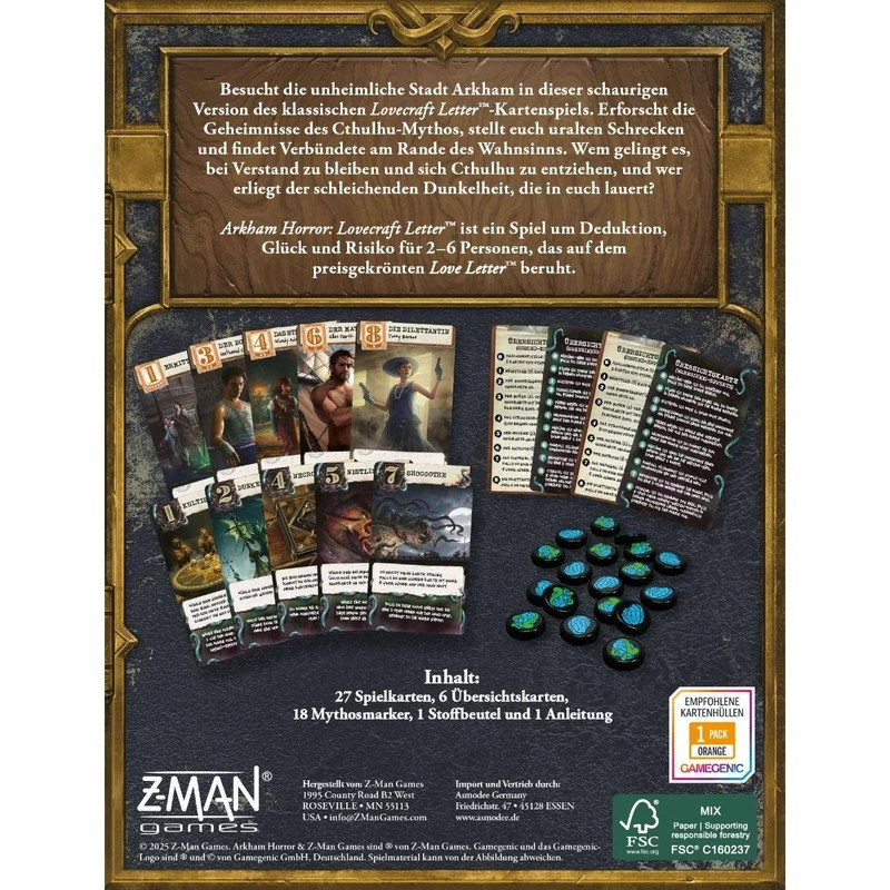 Arkham Horror: Lovecraft Letter, deutsch