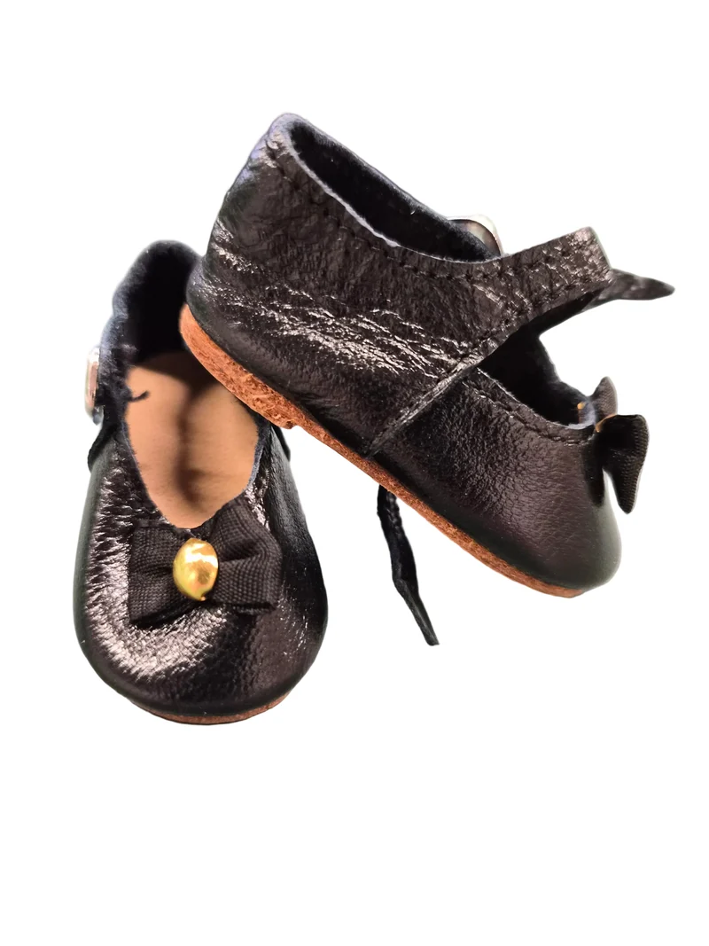 Puppen Schuhe Schwarz 6 cm – Kunstleder