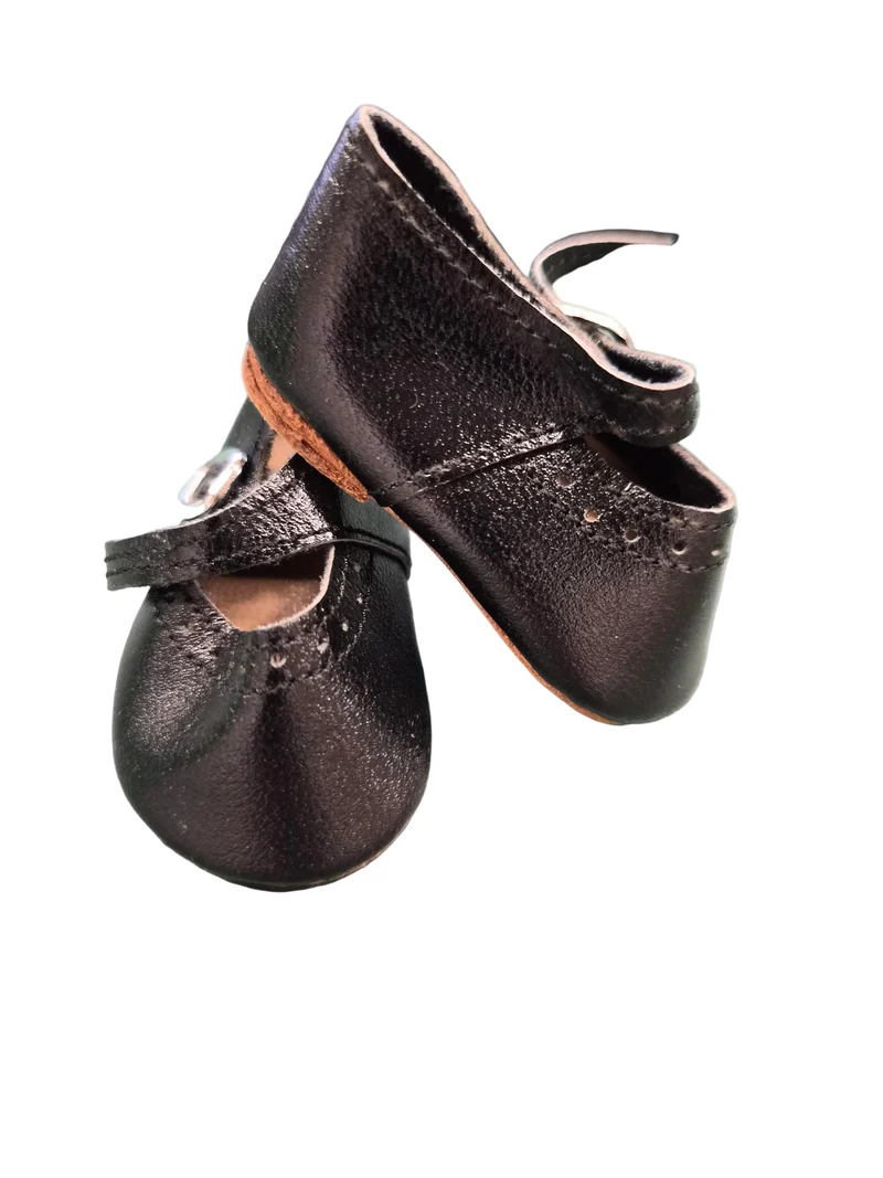 Puppen Schuhe Schwarz 6 cm – Kunstleder