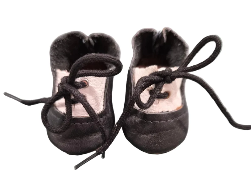 Puppen Schuhe Schwarz Weiss 6 cm „hochwertige Lederoptik“