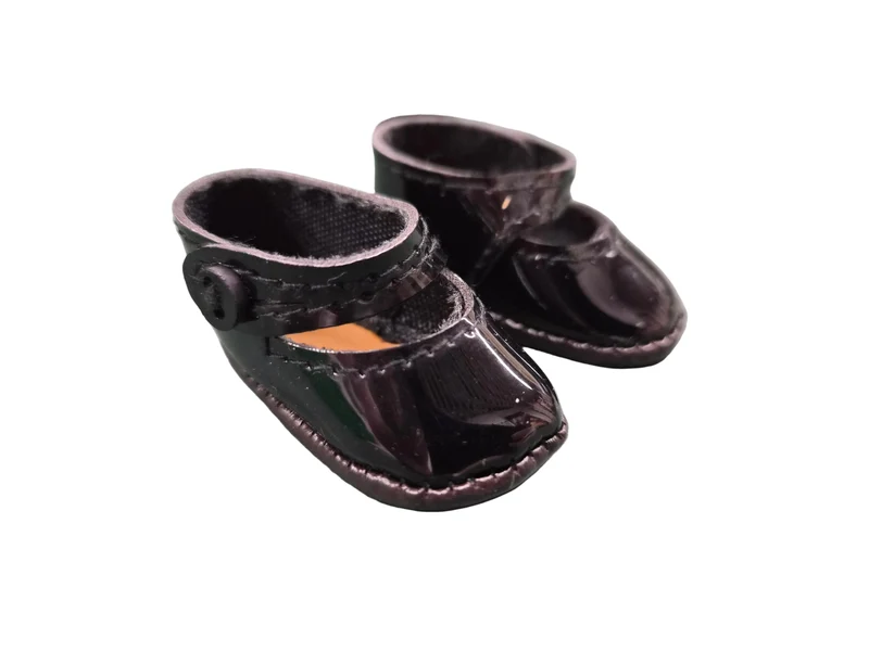Puppen Schuhe Schwarz Lack 5 cm und 8cm