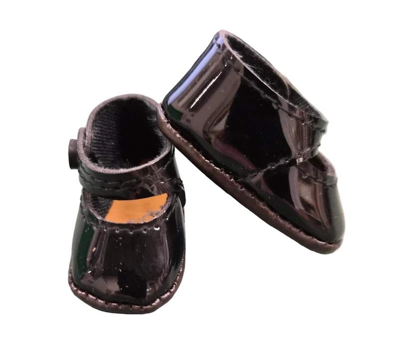 Puppen Schuhe Schwarz Lack 5 cm und 8cm
