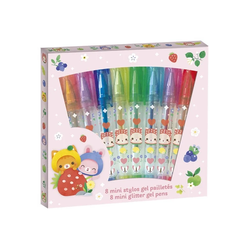 Gel-Mini-Kugelschreiber 8 Farben – Fruchtige Süßigkeiten