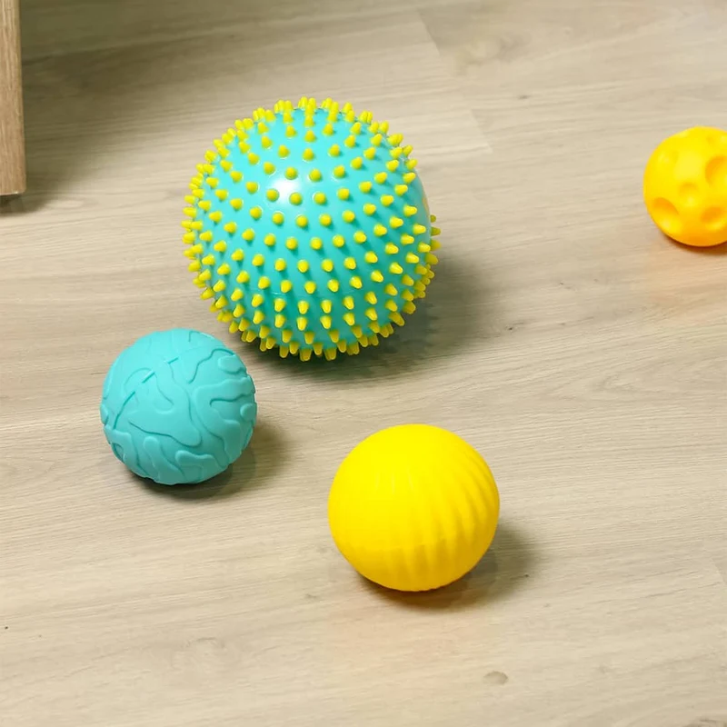 Set mit 3 Sensorikbällen 2+1 – blaue Version