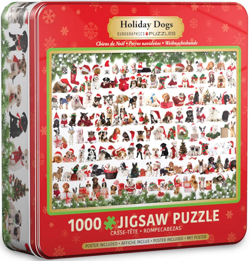 PFG Holiday Dogs Collector Tin - Limited Edition Collectable Tin (Usage/Used - PUZZLES FOR GOOD)