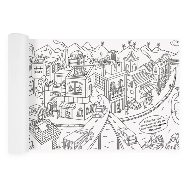 Malbuch auf Rolle – Stadt (10 m)