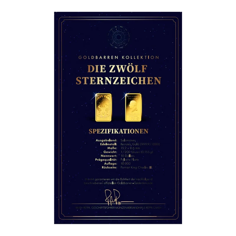 Goldbarren Sternzeichen Stier