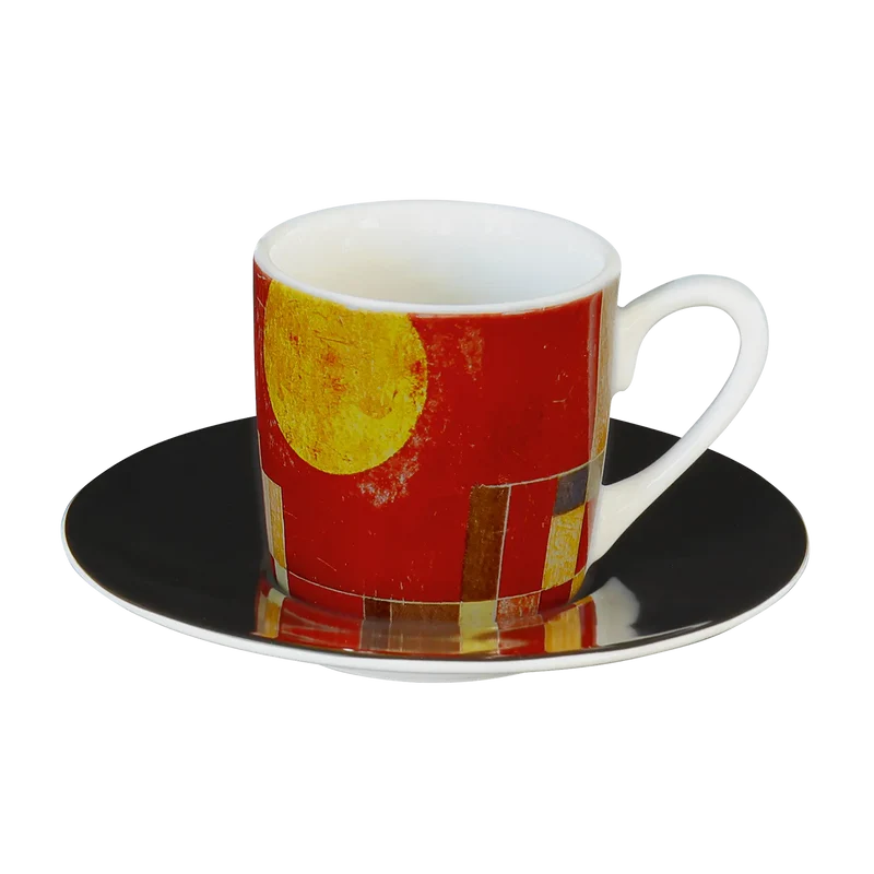Vier Espresso-Tassen mit Künstlermotiven im Set