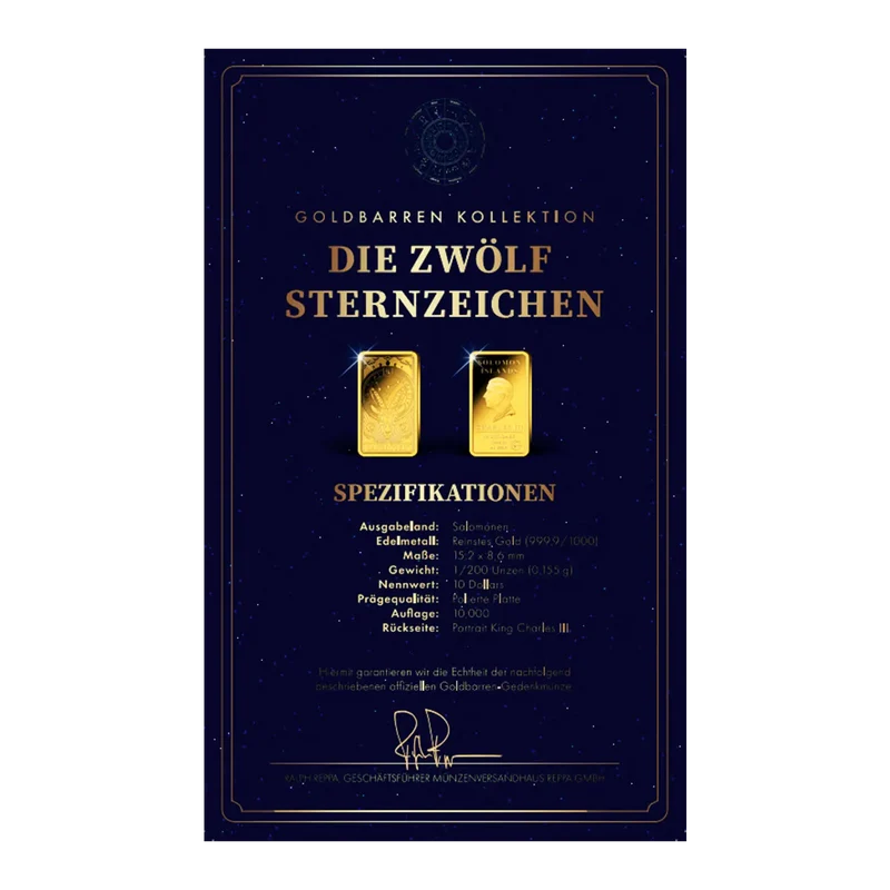 Goldbarren Sternzeichen Steinbock