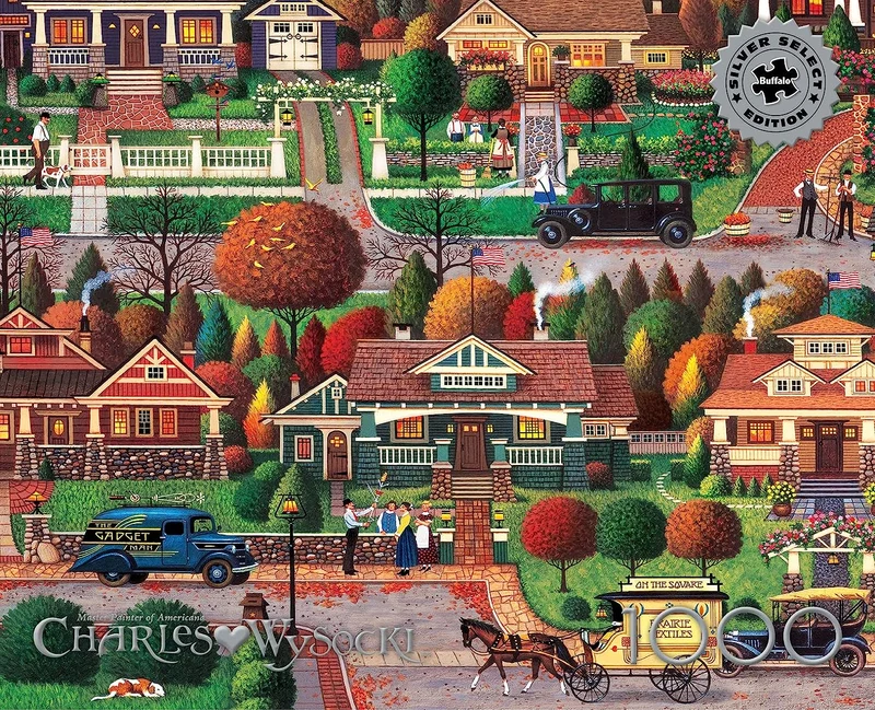 PFG Silver Select - Labor Day in Bungalowville, Charles Wysocki (1000pcs) (Usage/Used - PUZZLES FOR GOOD)
