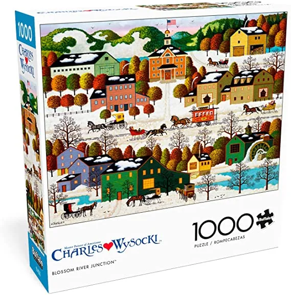 PFG Blossom River Junction, Charles Wysocki (1000pcs) (Usage/Used - PUZZLES FOR GOOD)