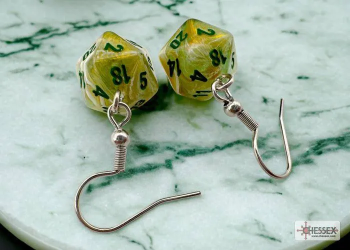 Ohrhänger MINI D20 Marble Green (1 Paar), sprachunabhängig
