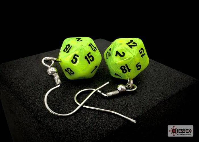 Ohrhänger MINI D20 Vortex Bright Green (1 Paar), sprachunabhängig