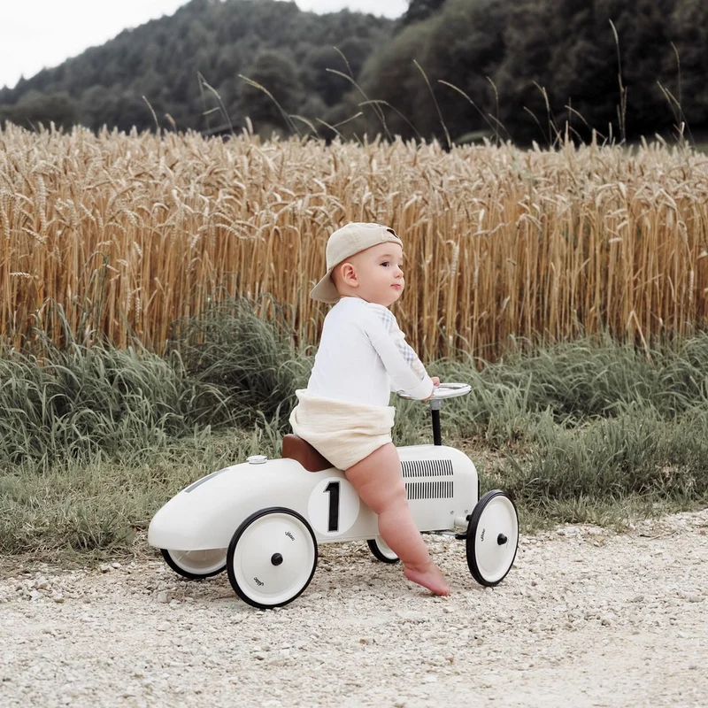 Retro-Rutschauto aus Metall – Weiß