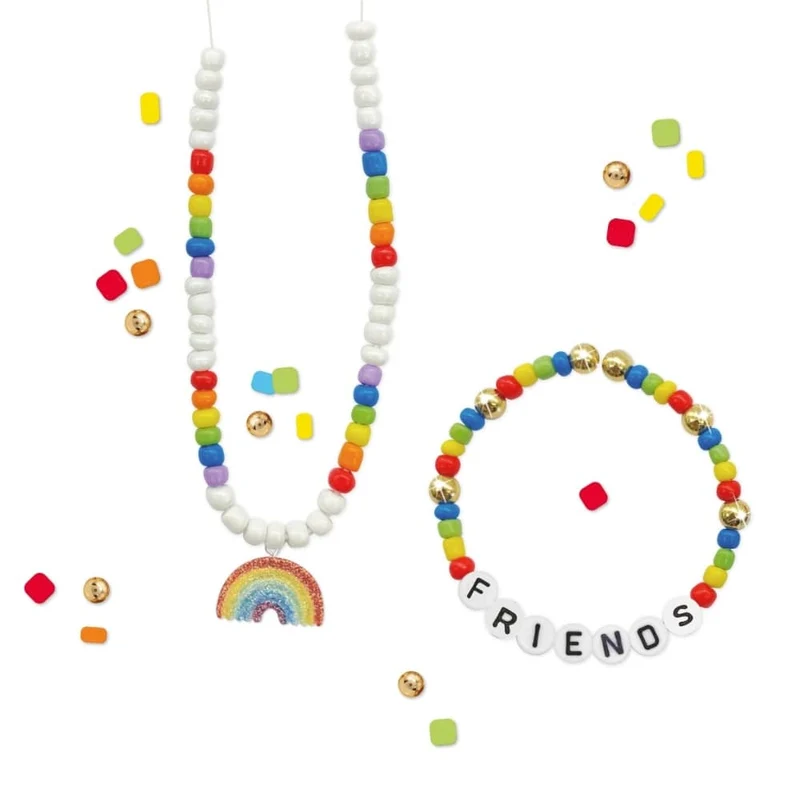 Set zum Basteln von Halsketten und Armbändern DIY Kit – Regenbogen