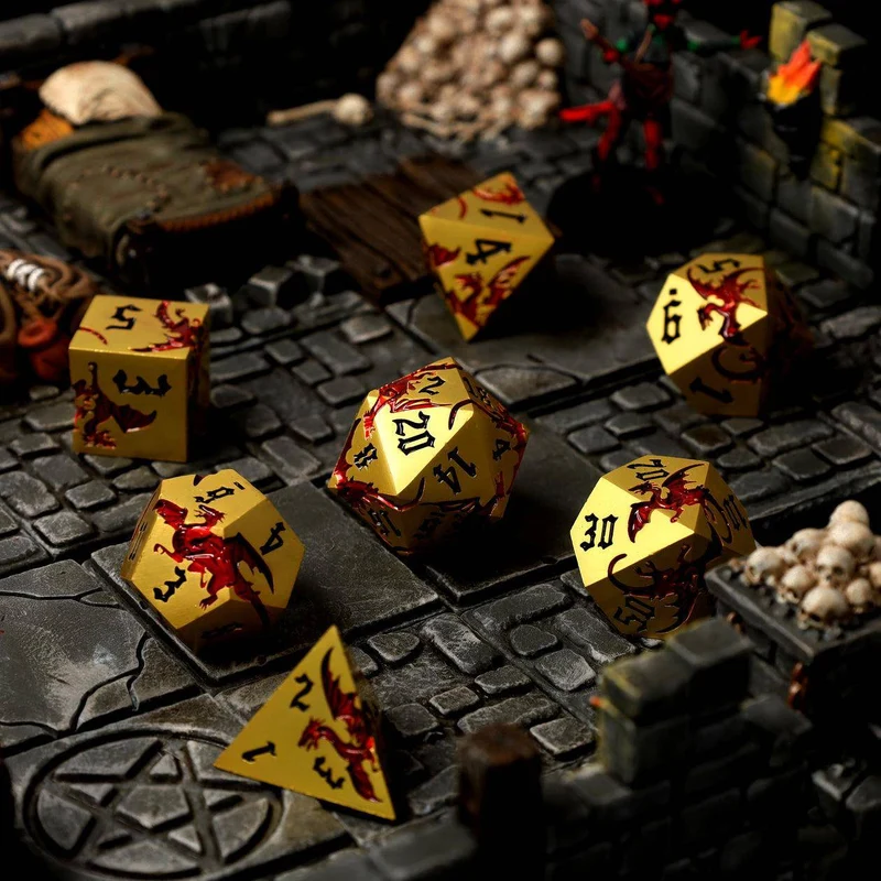 Wyrmgold - Metall-Würfelset RPG
