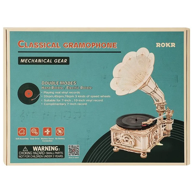 Robotime Classical Gramophone (elektrisches Modell) LKB01D