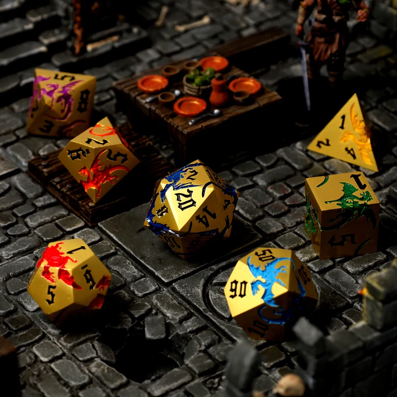 Aurum Ascension - Metall-Würfelset RPG, -
