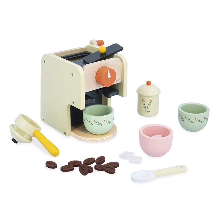 Espressomaschine aus Holz mit Zubehör - Shiny Grandma 3+