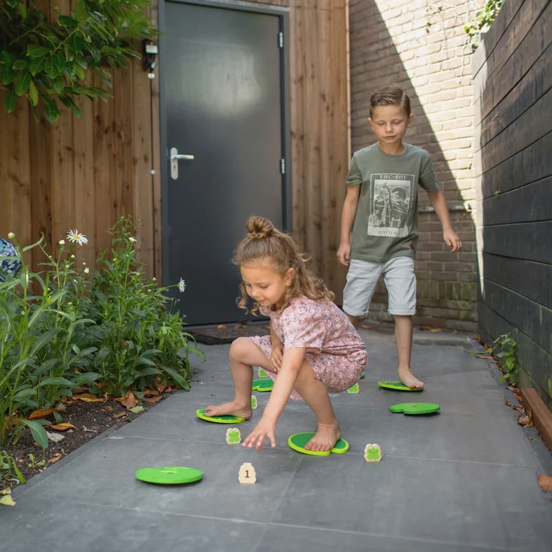 Holz-Sinnes-Spiel – Sammeln Sie Frösche