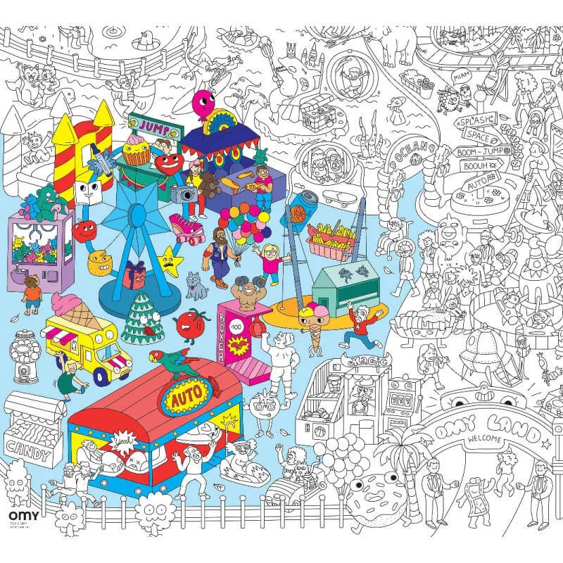 Riesiges Malbuch – Vergnügungspark 100 x 70 cm