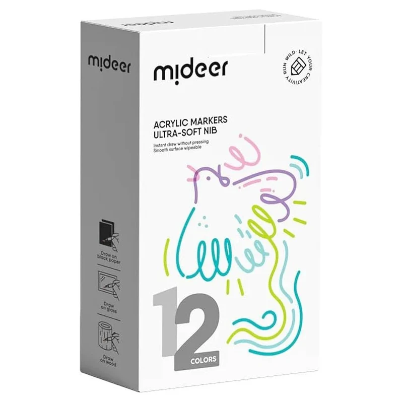 Acrylmarker mit sehr weicher Spitze – 12 Farben