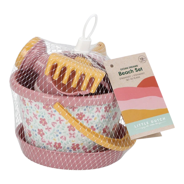 5-teiliges Strandset – Pink Flowers