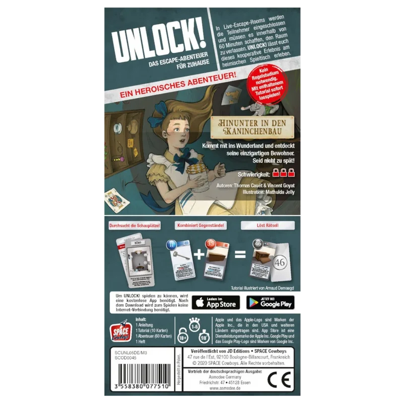 Asmodee - Unlock! Hinunter in den Kaninchenbau (Einzelszenario) Box5c - deutsch