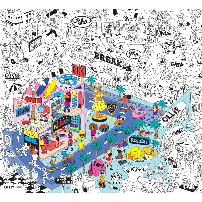 Riesiges Malbuch – Surf & Skate 100 x 70 cm
