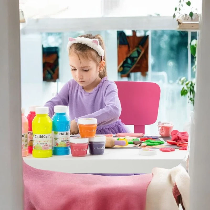 Natürliche Knete in Gläsern – Set mit 6 Glitzerfarben