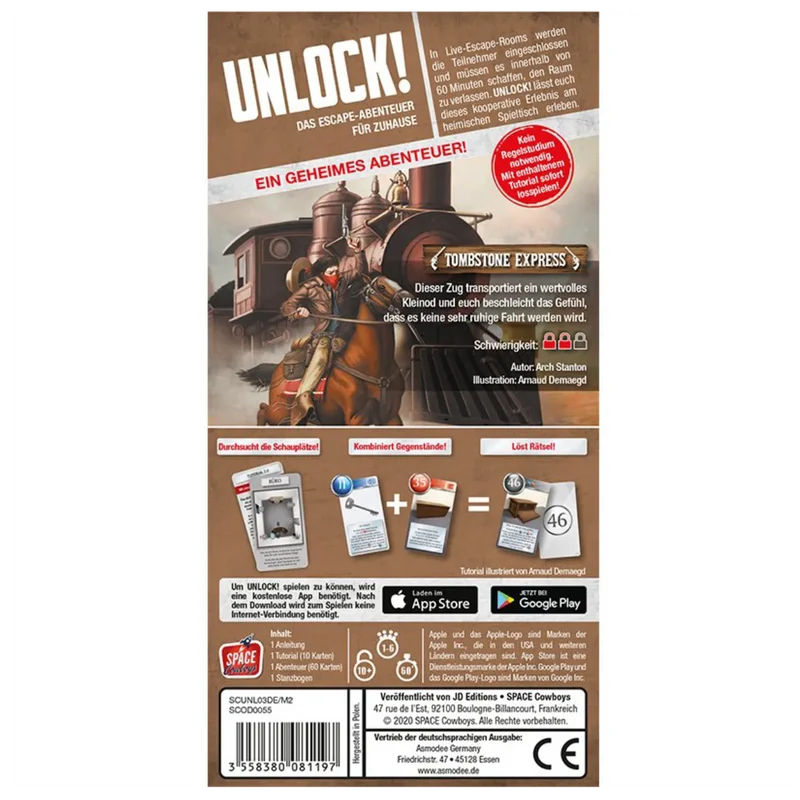Asmodee - Unlock! Tombstone Express (Einzelszenario) Box3 - deutsch