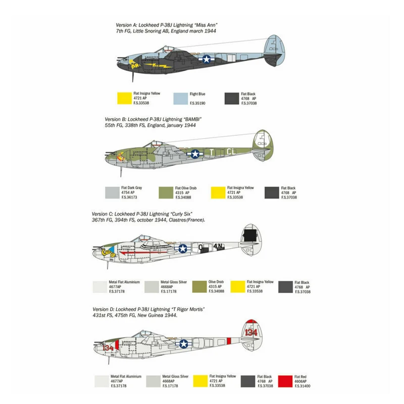 Italeri 1446 - US P - 38J Lightning 1:72