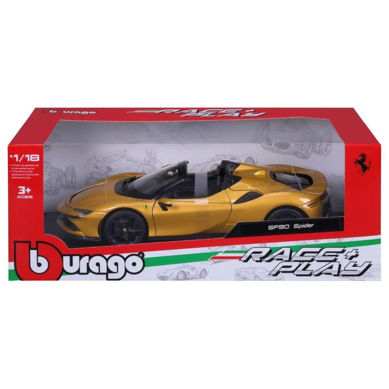 Bburago Ferrari R&P SF90 Spider 1/18 gold