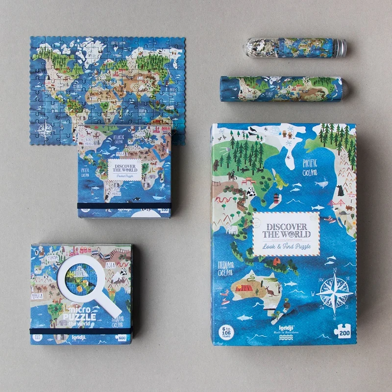 Lernpuzzle mit Spiel – Entdecke die Welt