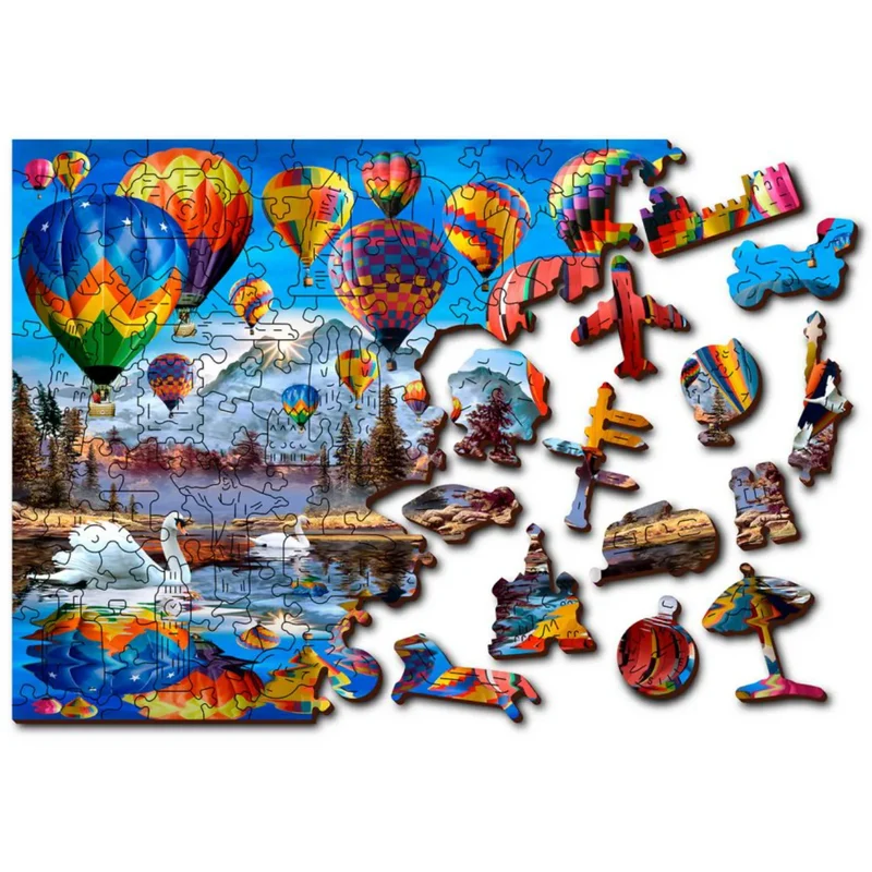 Wooden.City - Holzpuzzle 2 in 1 - Friedliches Reisen - - 600 Teile
