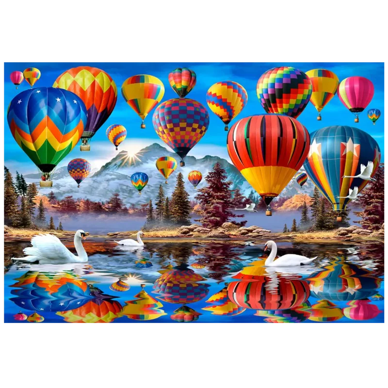 Wooden.City - Holzpuzzle 2 in 1 - Friedliches Reisen - - 600 Teile