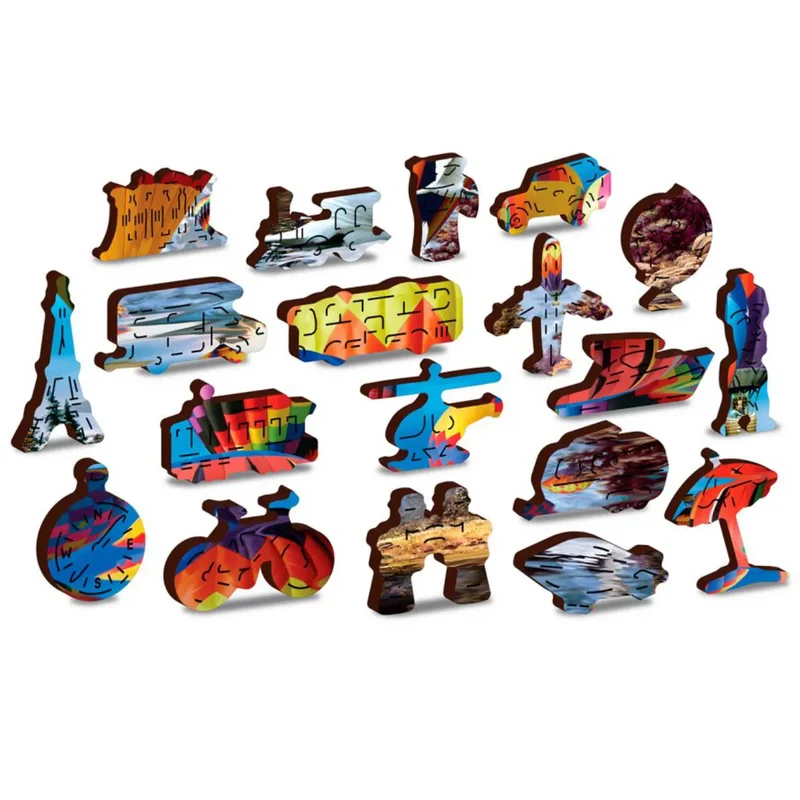 Wooden.City - Holzpuzzle 2 in 1 - Friedliches Reisen - - 600 Teile