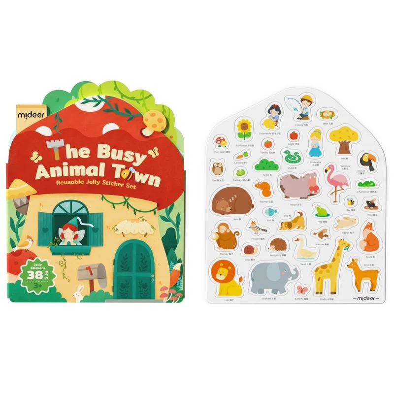 Set mit wiederverwendbaren Gel-Aufklebern – The Busy Animal Town
