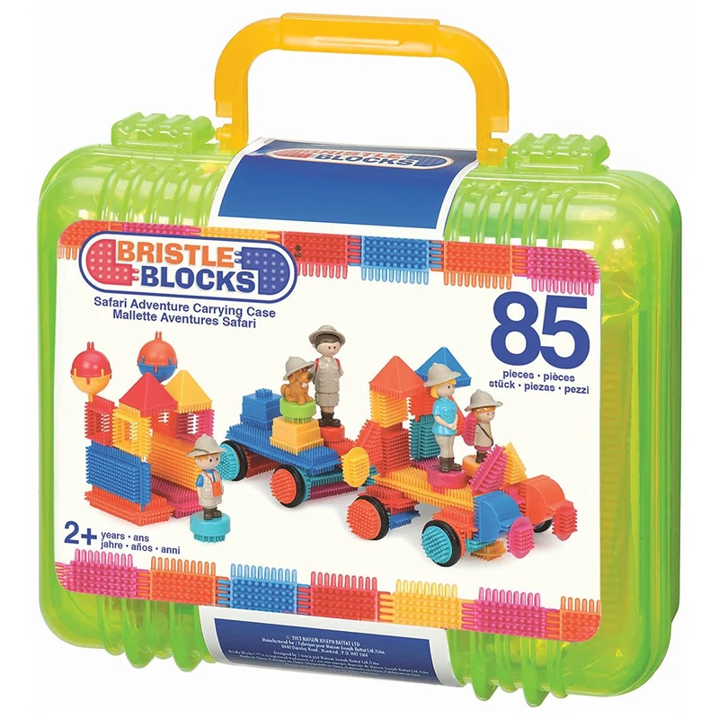 Bristle Blocks Bausteine im Koffer – Safari mit Figuren, 85 Teile
