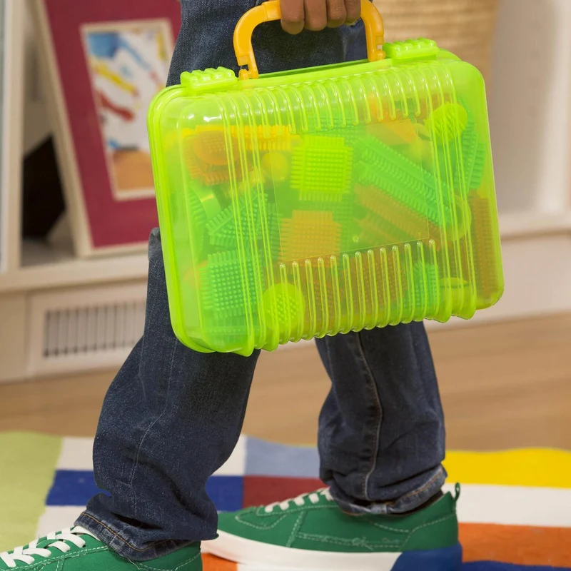 Bristle Blocks Bausteine im Koffer – Safari mit Figuren, 85 Teile