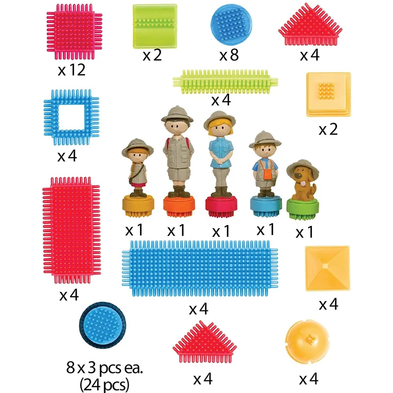 Bristle Blocks Bausteine im Koffer – Safari mit Figuren, 85 Teile