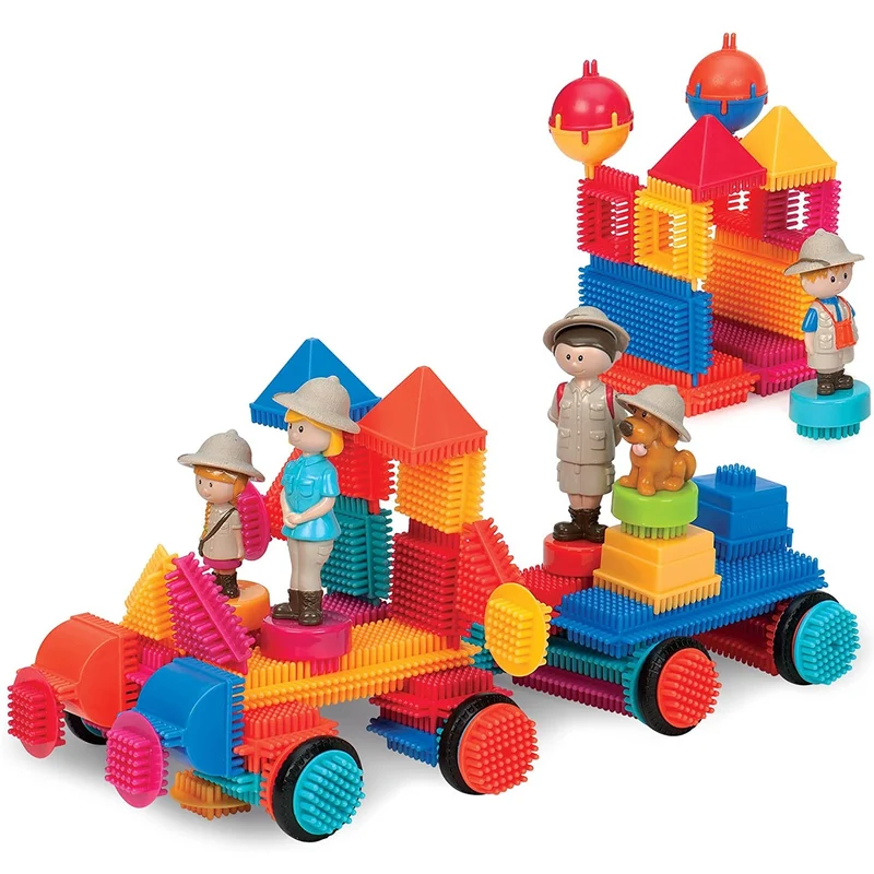Bristle Blocks Bausteine im Koffer – Safari mit Figuren, 85 Teile