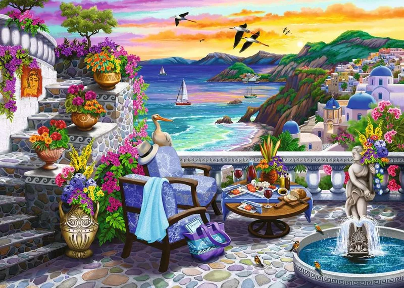 PFG Ravensburger Santorini Sunset (300 Large) (Usage/Used - PUZZLES FOR GOOD)