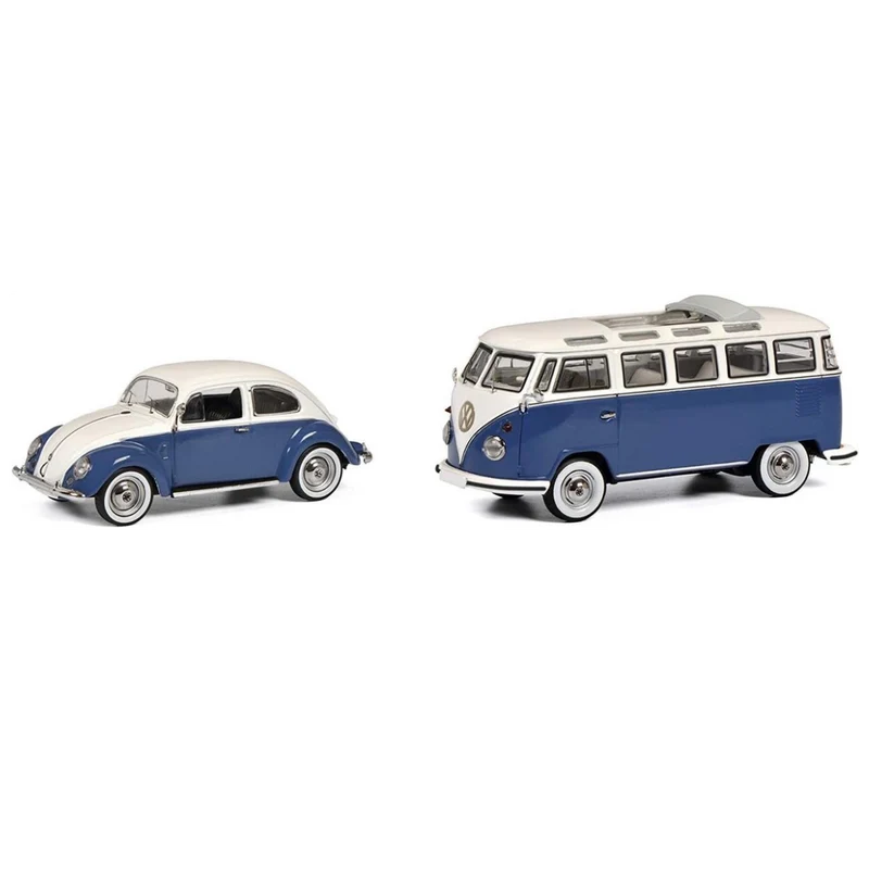 Schuco - Set VW Käfer + T1 Samba dunkelblau - weiss 1:43