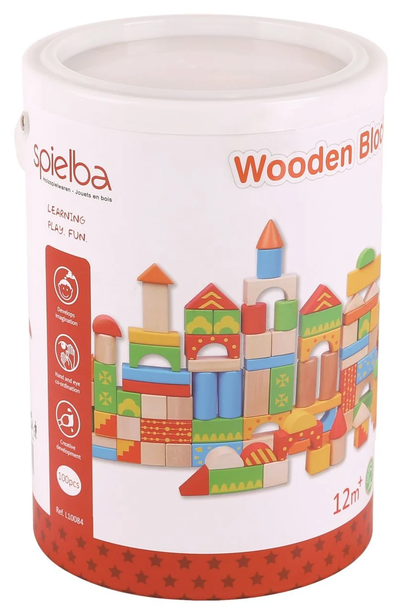 Spielba Holzbausteine, 100 Stück