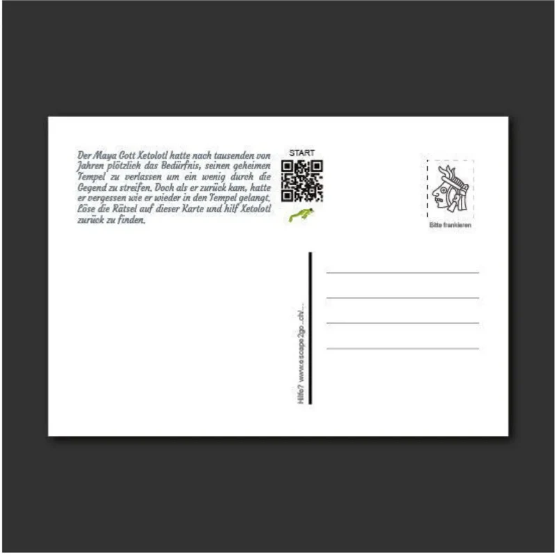 Escape - Rätsel - Postkarte - Der vergessene Zugang - en français