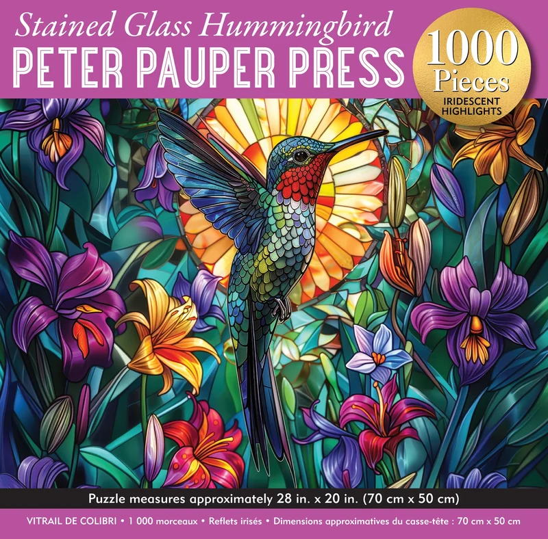 Stained Glass Hummingbird (Iridescent Highlights) (1000pcs)
